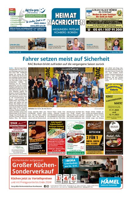 Heimatnachrichten Melsungen/Fritzlar-Homberg vom 04.11.2023