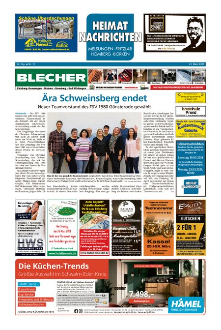 Heimatnachrichten Melsungen/Fritzlar-Homberg vom 23.03.2024