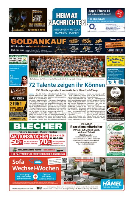 Heimatnachrichten Melsungen/Fritzlar-Homberg vom 31.08.2024