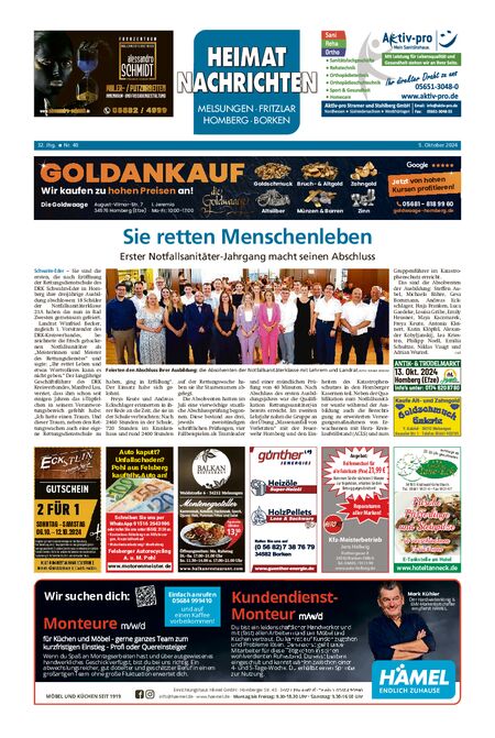 Heimatnachrichten Melsungen/Fritzlar-Homberg vom 05.10.2024