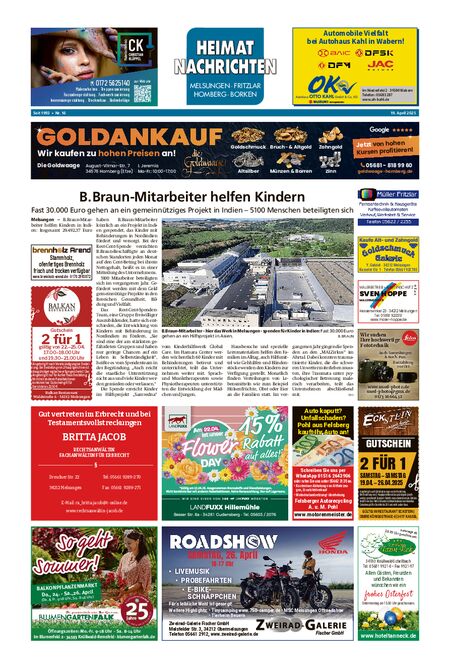Heimatnachrichten Melsungen/Fritzlar-Homberg vom 19.04.2025