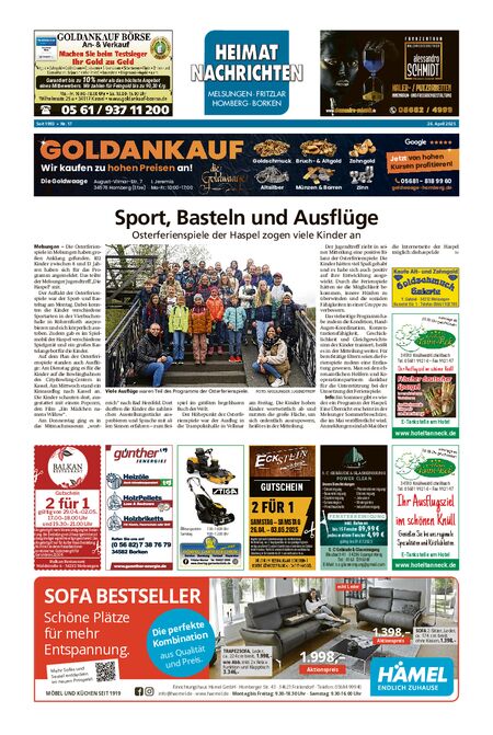 Heimatnachrichten Melsungen/Fritzlar-Homberg vom 26.04.2025
