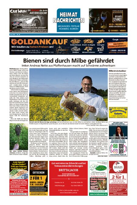 Heimatnachrichten Melsungen/Fritzlar-Homberg vom 17.05.2025