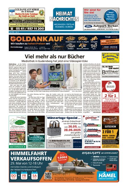 Heimatnachrichten Melsungen/Fritzlar-Homberg vom 24.05.2025