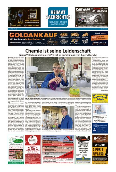 Heimatnachrichten Melsungen/Fritzlar-Homberg vom 31.05.2025