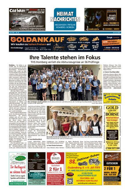 Heimatnachrichten Melsungen/Fritzlar-Homberg vom 28.06.2025