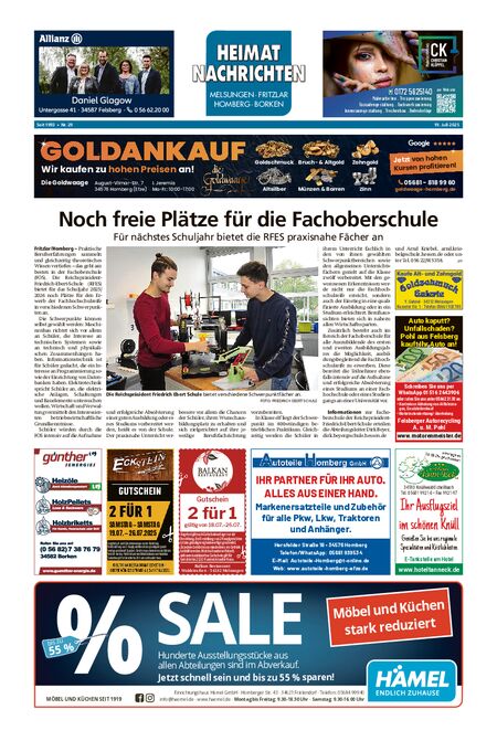 Heimatnachrichten Melsungen/Fritzlar-Homberg vom 19.07.2025