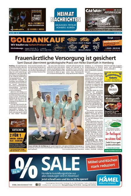 Heimatnachrichten Melsungen/Fritzlar-Homberg vom 26.07.2025