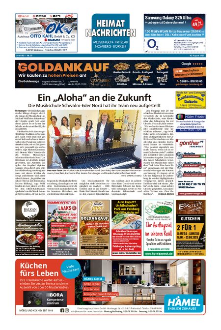 Heimatnachrichten Melsungen/Fritzlar-Homberg vom 16.08.2025
