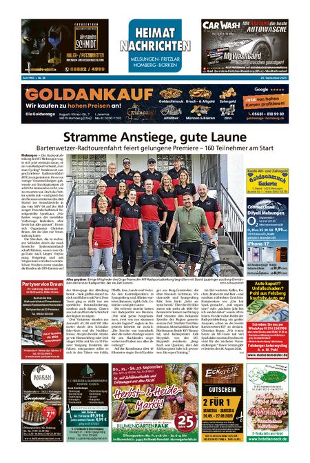 Heimatnachrichten Melsungen/Fritzlar-Homberg vom 20.09.2025