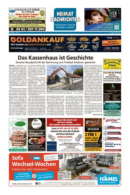 Heimatnachrichten Melsungen/Fritzlar-Homberg vom 27.09.2025