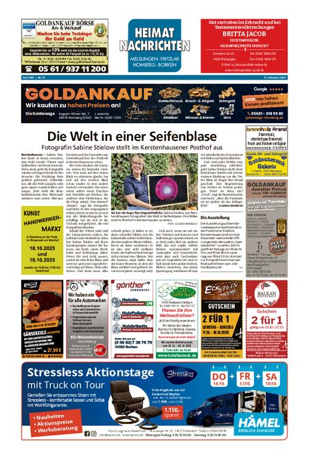 Heimatnachrichten Melsungen/Fritzlar-Homberg vom 11.10.2025