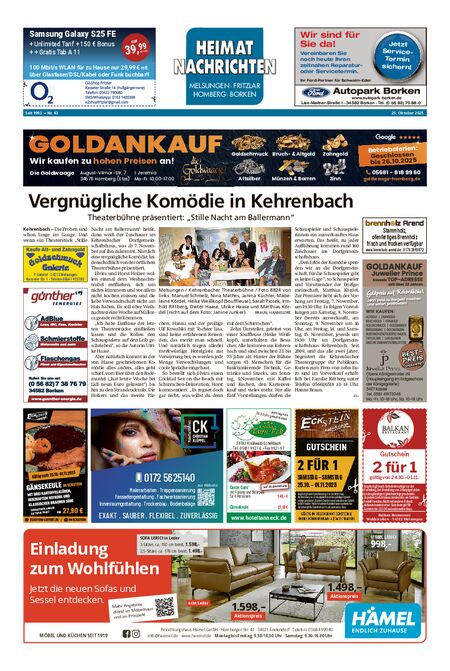 Heimatnachrichten Melsungen/Fritzlar-Homberg vom 25.10.2025