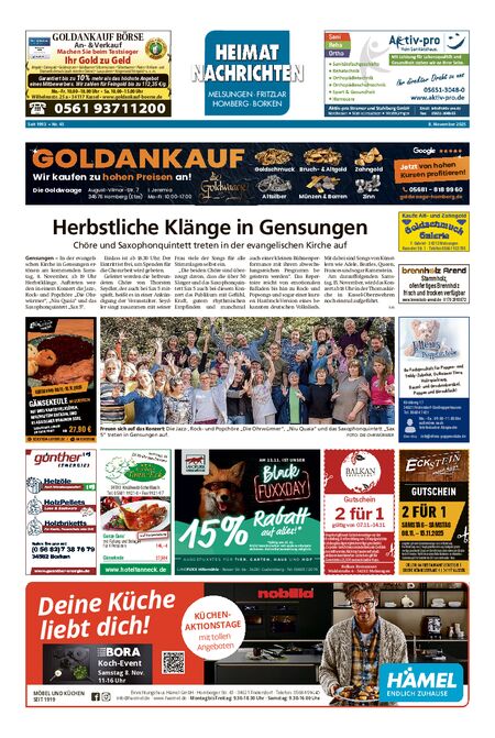 Heimatnachrichten Melsungen/Fritzlar-Homberg vom 08.11.2025