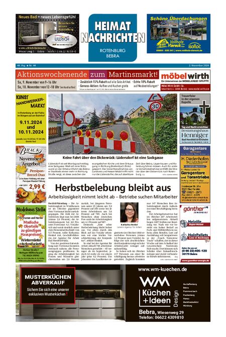 Heimatnachrichten Rotenburg/Bebra vom 02.11.2024