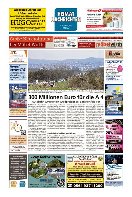 Heimatnachrichten Rotenburg/Bebra vom 12.04.2025