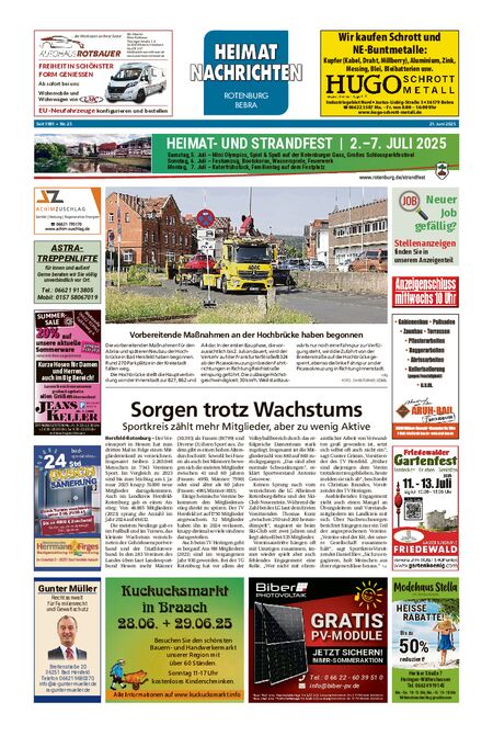 Heimatnachrichten Rotenburg/Bebra vom 21.06.2025