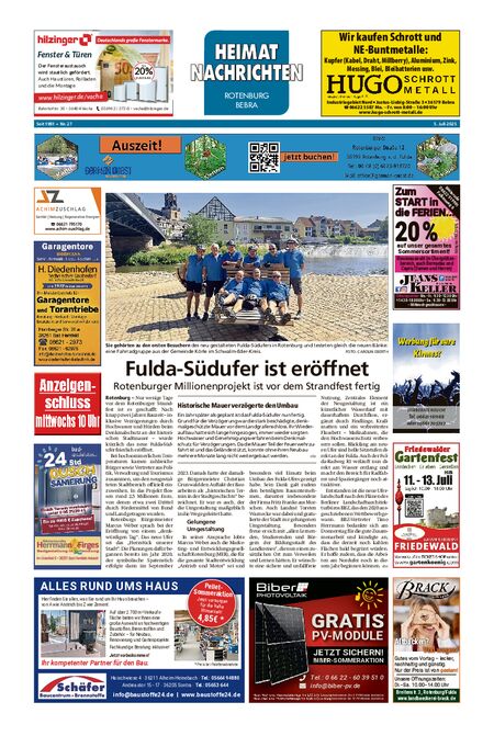 Heimatnachrichten Rotenburg/Bebra vom 05.07.2025