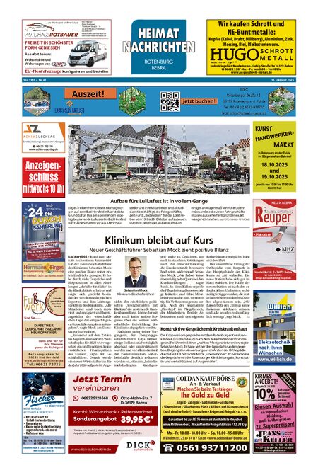Heimatnachrichten Rotenburg/Bebra vom 11.10.2025