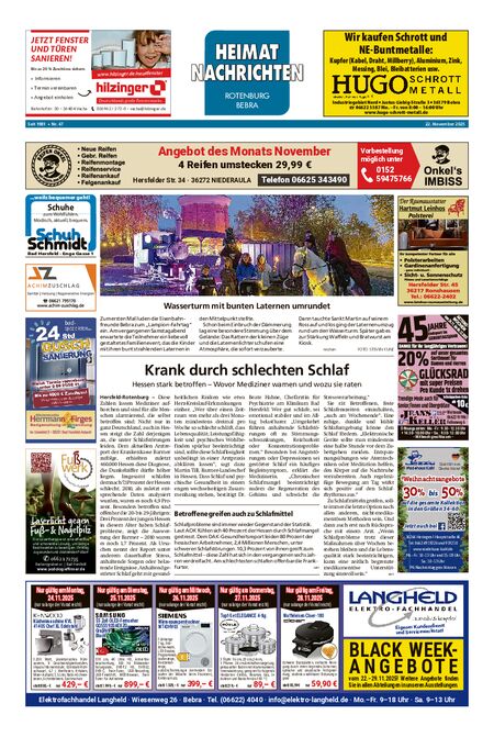 Heimatnachrichten Rotenburg/Bebra vom 22.11.2025