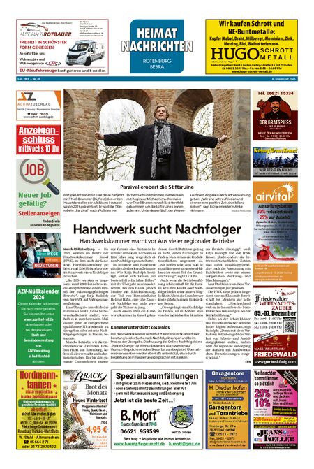 Heimatnachrichten Rotenburg/Bebra vom 06.12.2025