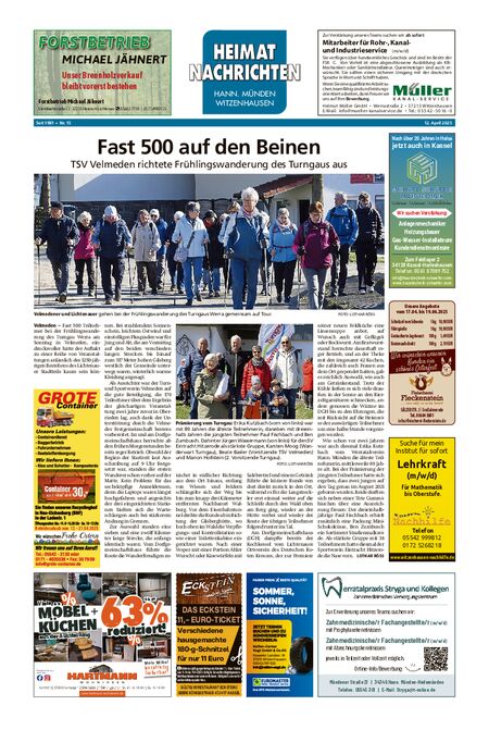 Heimatnachrichten Witzenhausen/Hann. Münden vom 12.04.2025