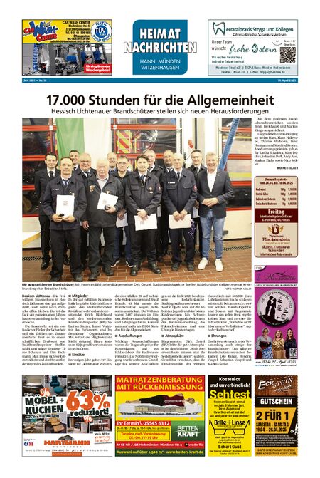 Heimatnachrichten Witzenhausen/Hann. Münden vom 19.04.2025