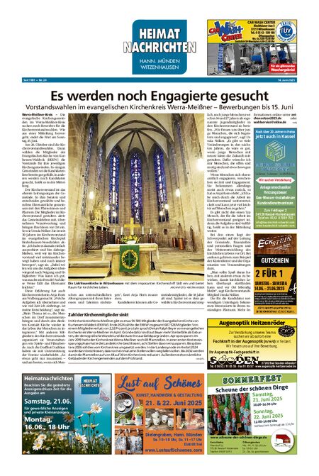 Heimatnachrichten Witzenhausen/Hann. Münden vom 14.06.2025