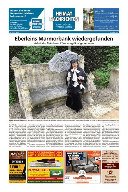 Heimatnachrichten Witzenhausen/Hann. Münden vom 30.08.2025
