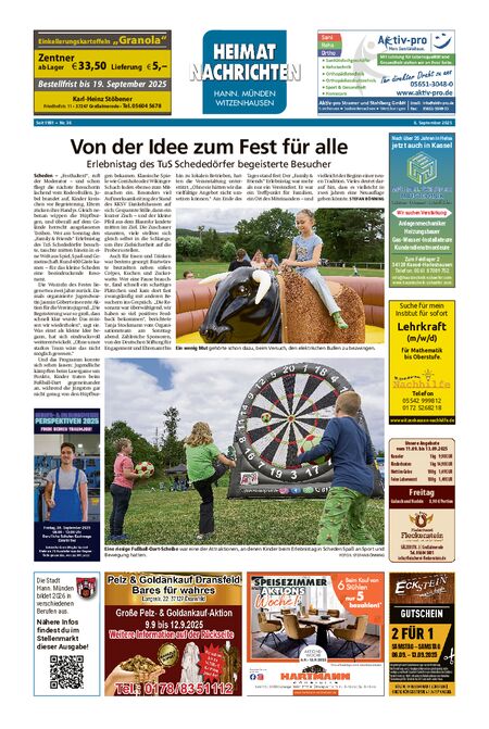 Heimatnachrichten Witzenhausen/Hann. Münden vom 06.09.2025