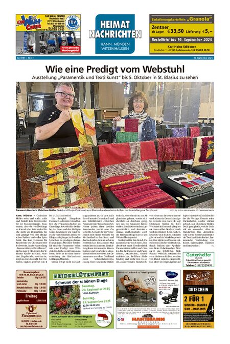 Heimatnachrichten Witzenhausen/Hann. Münden vom 13.09.2025