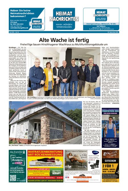 Heimatnachrichten Witzenhausen/Hann. Münden vom 20.09.2025