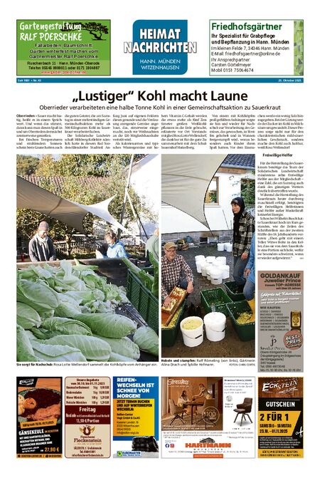 Heimatnachrichten Witzenhausen/Hann. Münden vom 25.10.2025