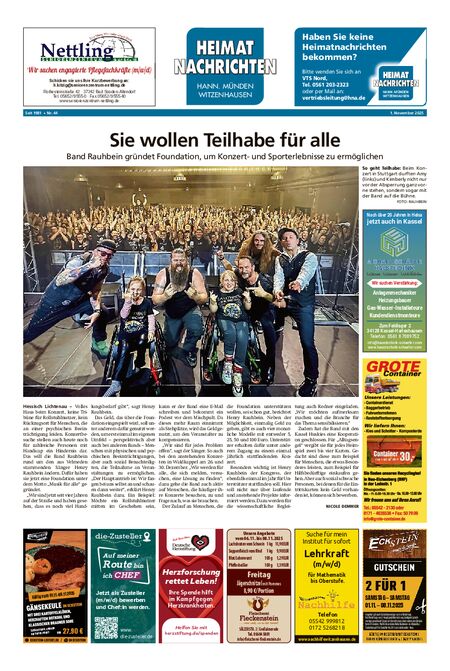 Heimatnachrichten Witzenhausen/Hann. Münden vom 01.11.2025