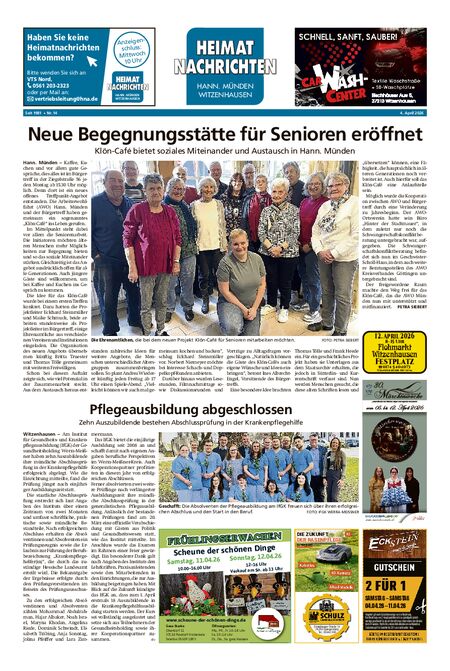 Heimatnachrichten Witzenhausen/Hann. Münden vom 04.04.2026