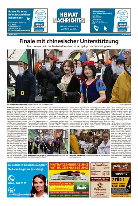 Heimatnachrichten Witzenhausen/Hann. Münden vom 18.04.2026
