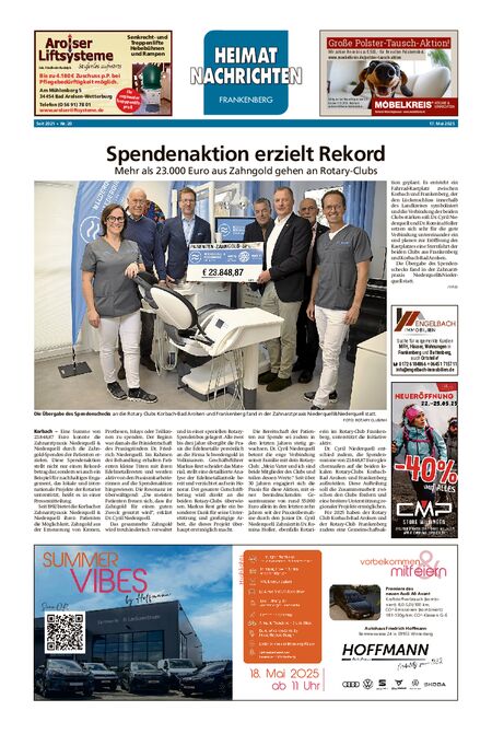 Heimatnachrichten Frankenberg vom 17.05.2025