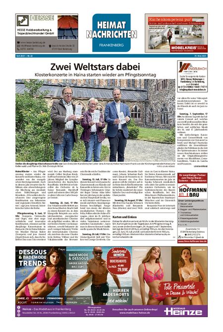 Heimatnachrichten Frankenberg vom 31.05.2025