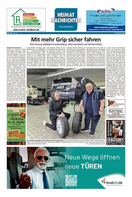 Heimatnachrichten Frankenberg vom 18.10.2025