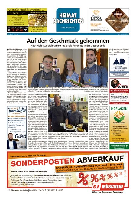 Heimatnachrichten Frankenberg vom 25.10.2025