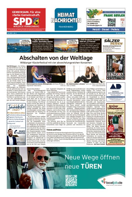 Heimatnachrichten Frankenberg vom 31.01.2026