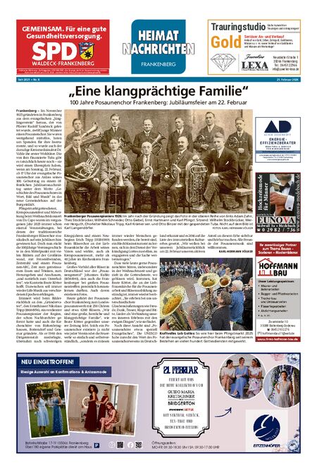 Heimatnachrichten Frankenberg vom 21.02.2026