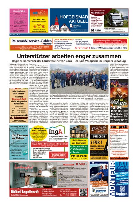 Hofgeismar Aktuell vom 29.03.2025