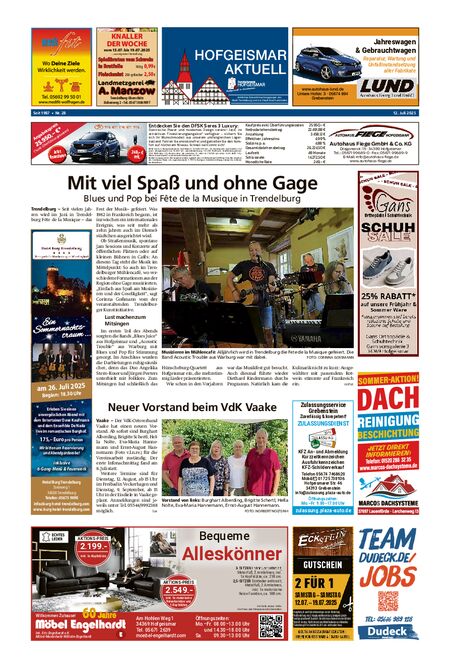 Hofgeismar Aktuell vom 12.07.2025