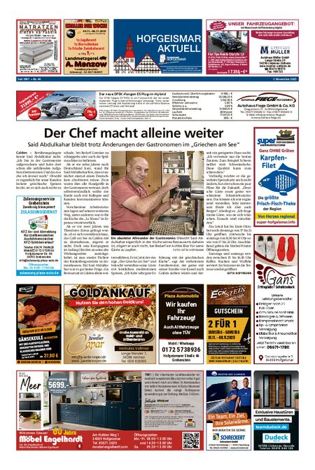 Hofgeismar Aktuell vom 01.11.2025