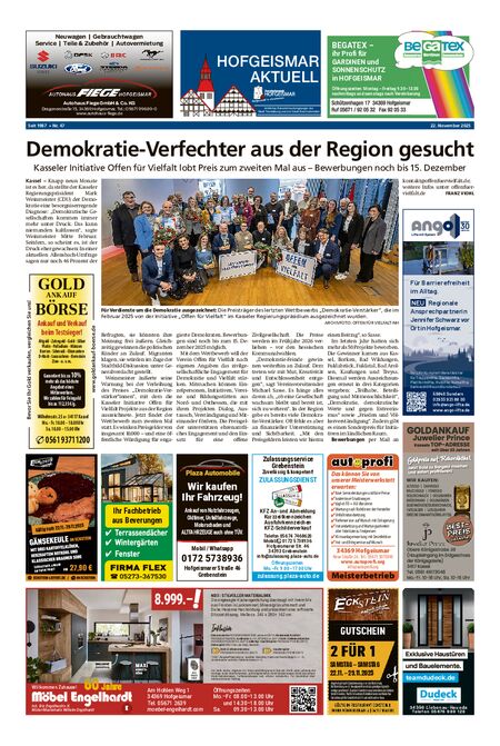 Hofgeismar Aktuell vom 22.11.2025