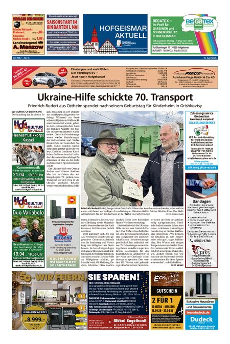 Hofgeismar Aktuell vom 18.04.2026