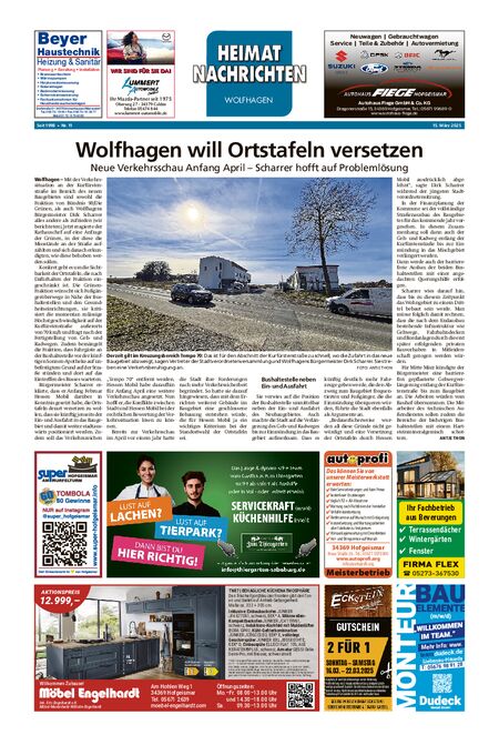 Heimatnachrichten Wolfhagen  vom 15.03.2025
