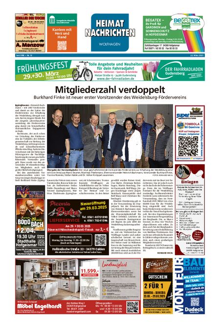 Heimatnachrichten Wolfhagen  vom 22.03.2025