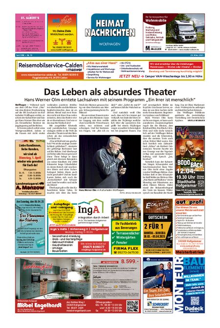 Heimatnachrichten Wolfhagen  vom 29.03.2025